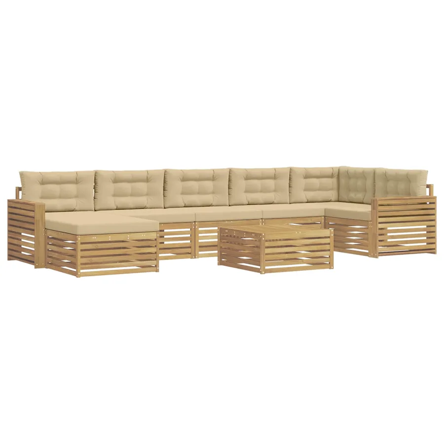 Ensemble de canapés d'extérieur 8 pc Blanc et Beige - 2