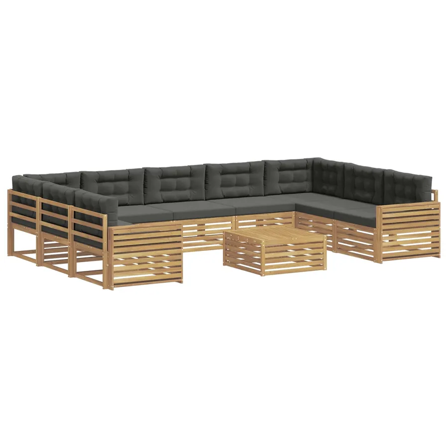 Ensemble de canapés d'extérieur 10 pc Blanc et anthracite - 2