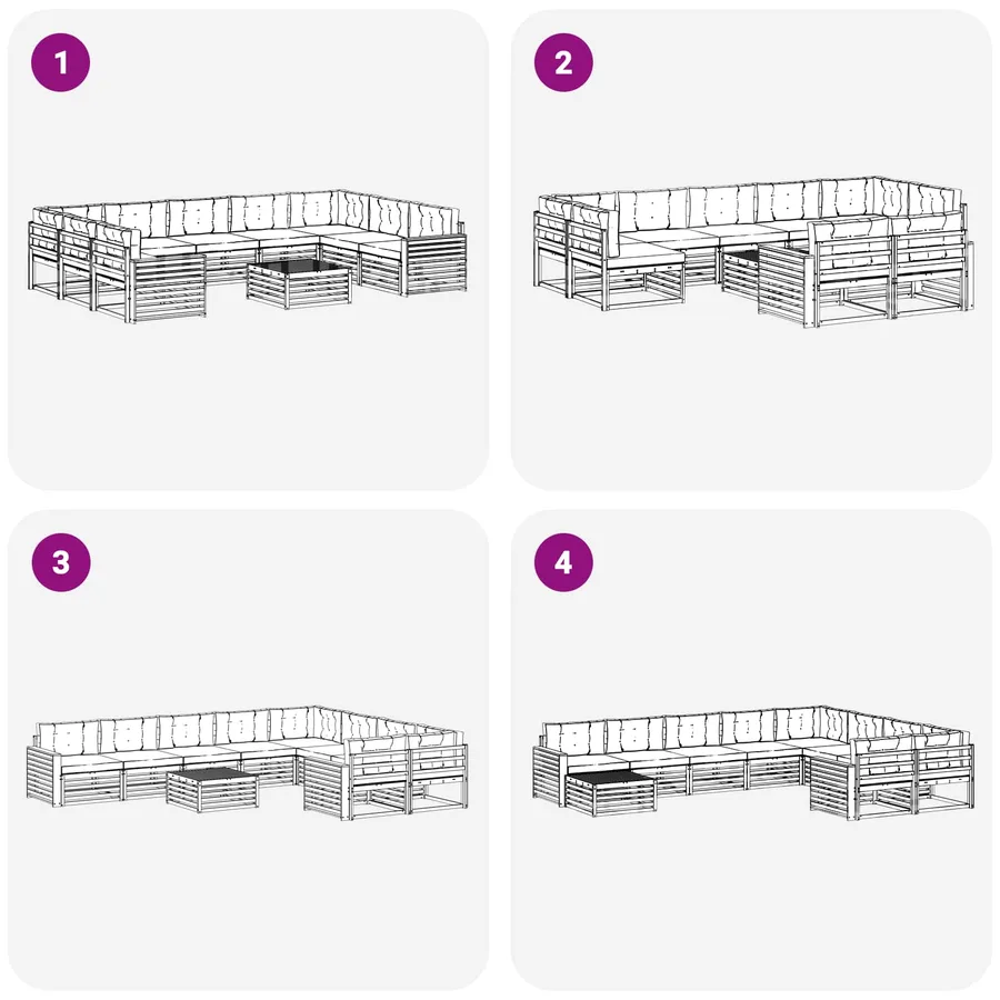 Ensemble de canapés d'extérieur 10 pc Blanc et anthracite - 7