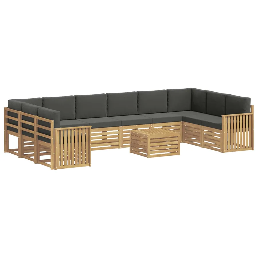 Ensemble de canapés d'extérieur 11 pcs Blanc et anthracite - 2