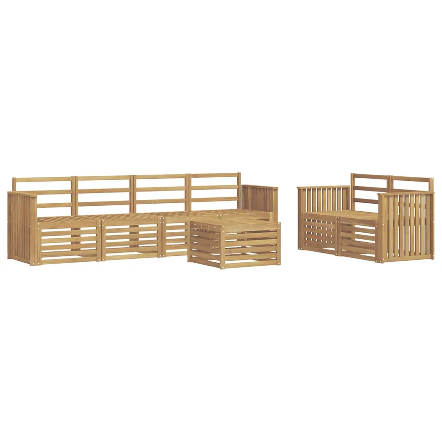 Ensemble de canapés d'extérieur 7 pcs Blanc - 2