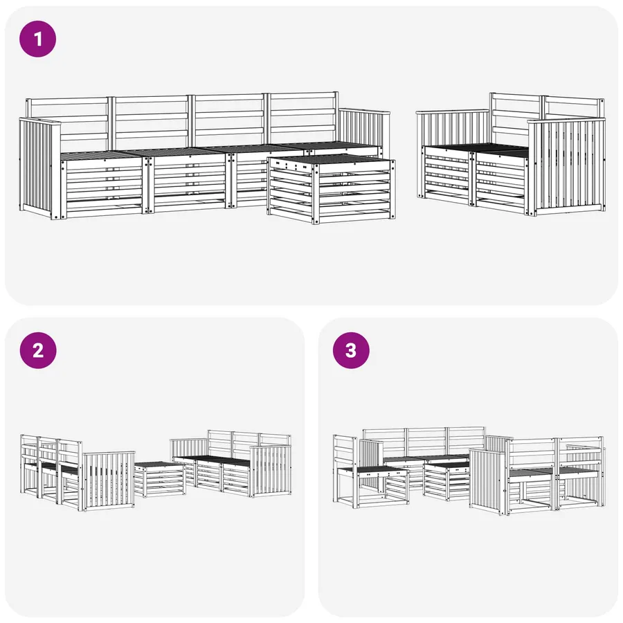 Ensemble de canapés d'extérieur 7 pcs Blanc - 7