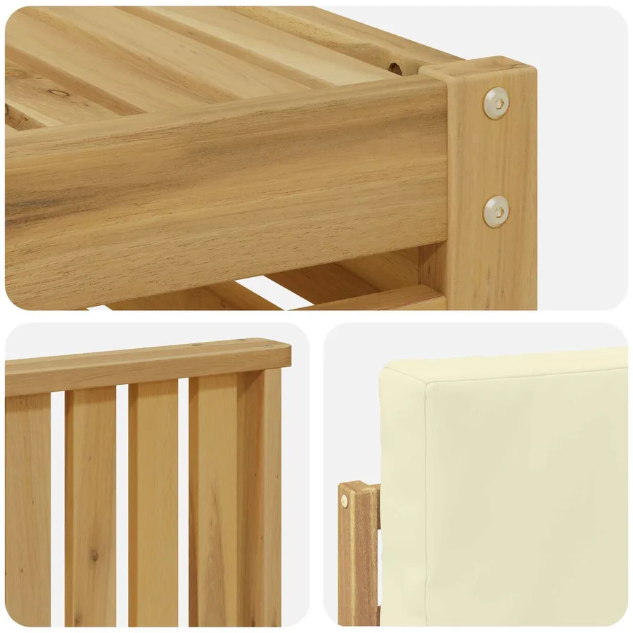 Ensemble de canapés d'extérieur 7 pcs Blanc et crème - 6