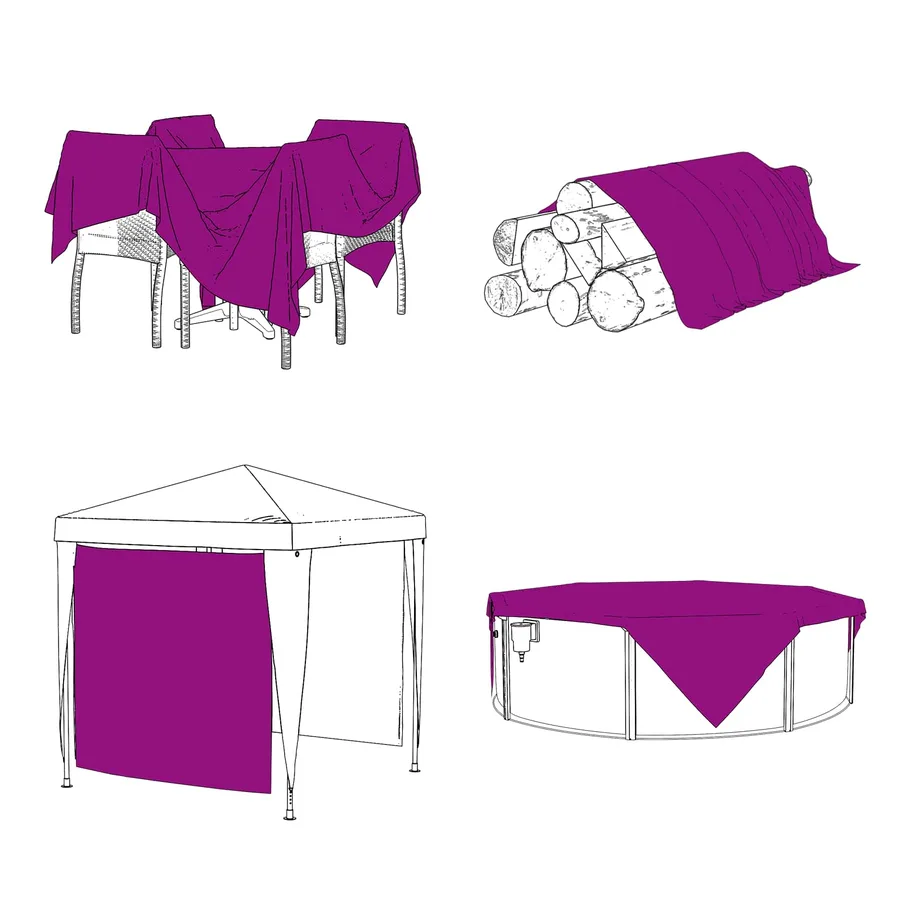 Bâche avec œillets Transparent 7 x 5 m Polyéthylène - 9
