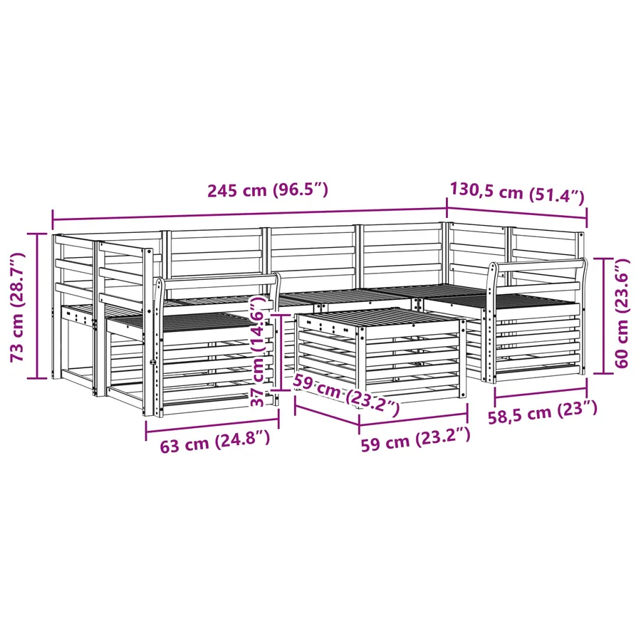 Ensemble de canapés d'extérieur 7 pcs Blanc - 8