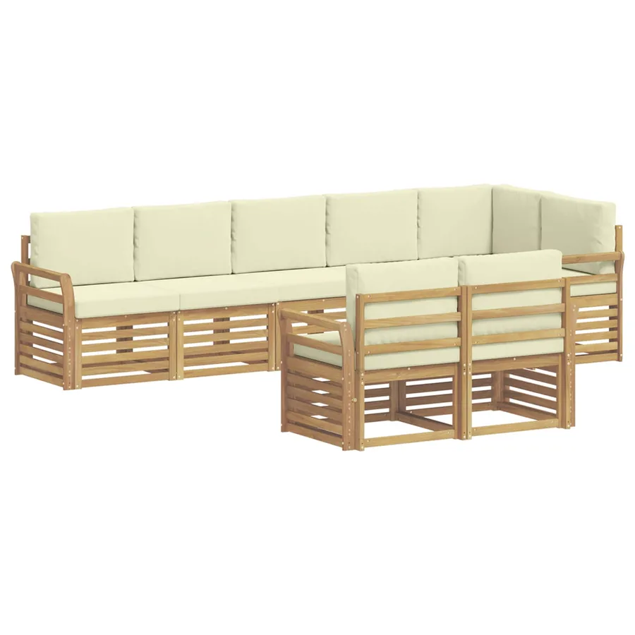 Ensemble de canapés d'extérieur 8 pcs Blanc et crème - 2