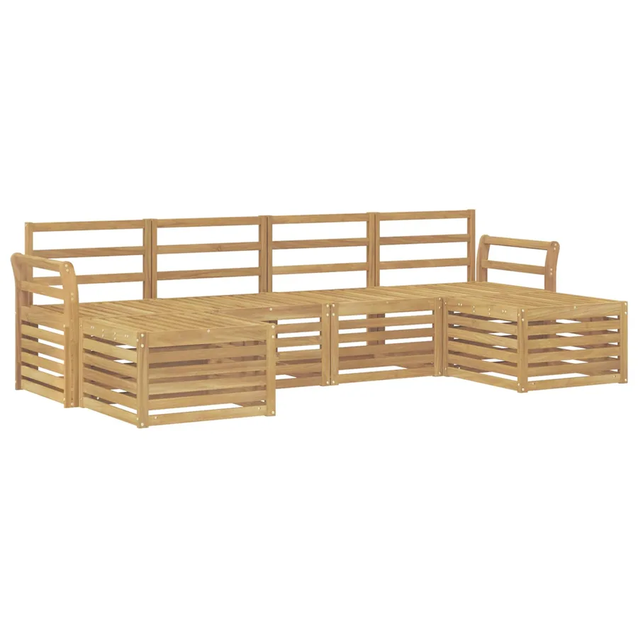 Ensemble de canapés d'extérieur 6 pcs Blanc 253 x 122,5 x 73 cm - 2