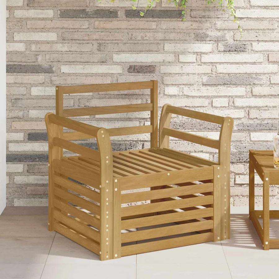 Ensemble de canapés d'extérieur Bois d'Acacia Massif Blanc