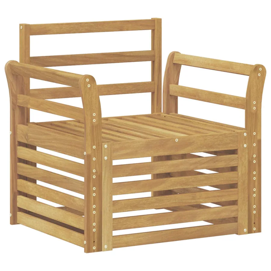 Ensemble de canapés d'extérieur Bois d'Acacia Massif Blanc - 2