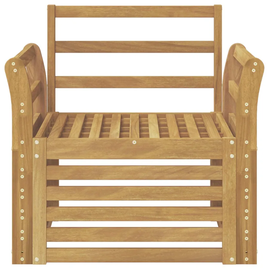Ensemble de canapés d'extérieur Bois d'Acacia Massif Blanc - 3