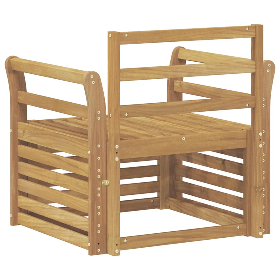 Ensemble de canapés d'extérieur Bois d'Acacia Massif Blanc - 5