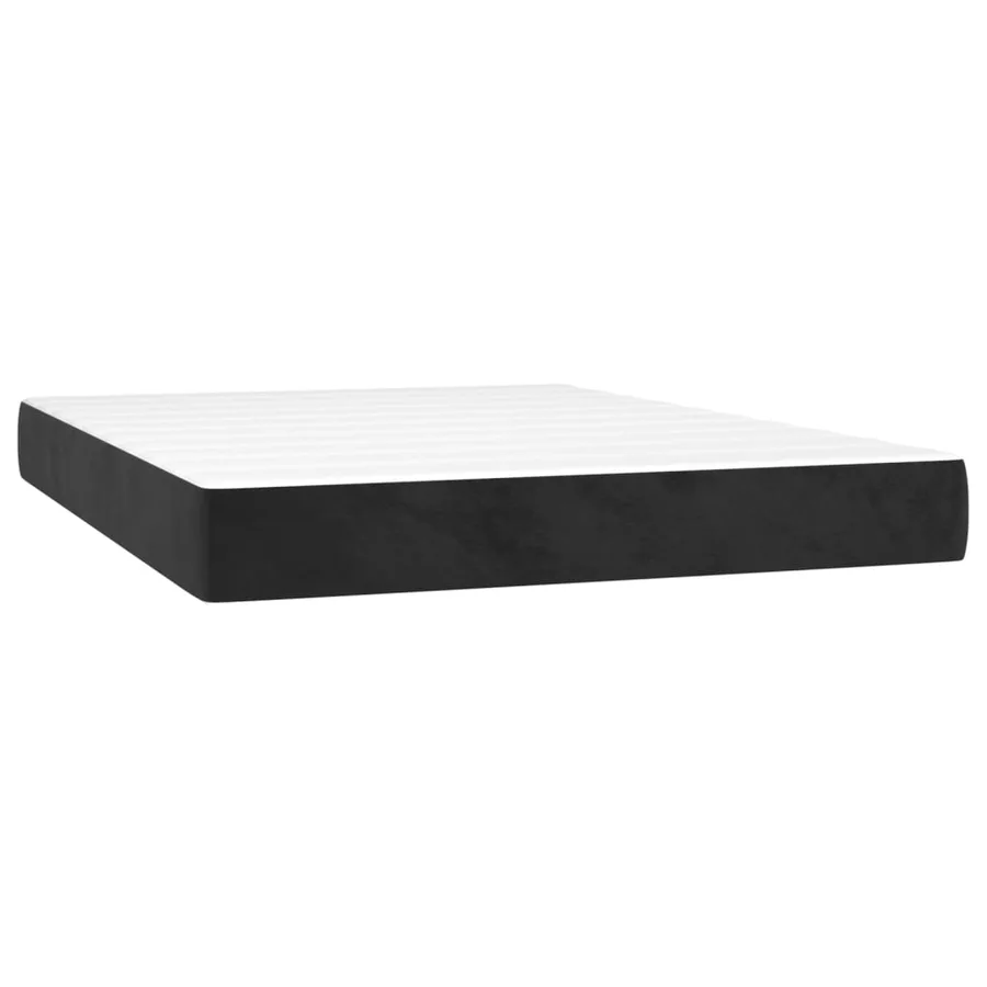 Sommier à lattes de lit avec matelas Noir 140x200 cm Velours - 5