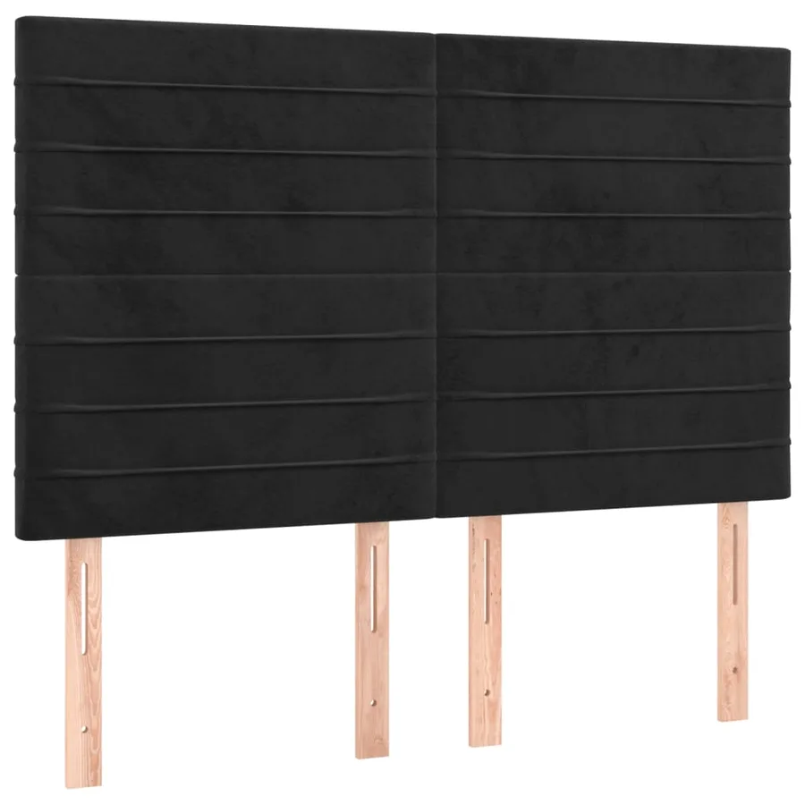 Sommier à lattes de lit avec matelas Noir 140x200 cm Velours - 6