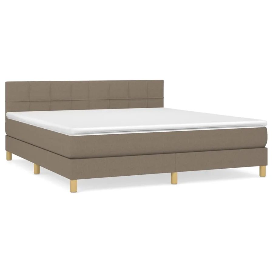 Sommier à lattes de lit avec matelas Taupe 160x200 cm Tissu - 2