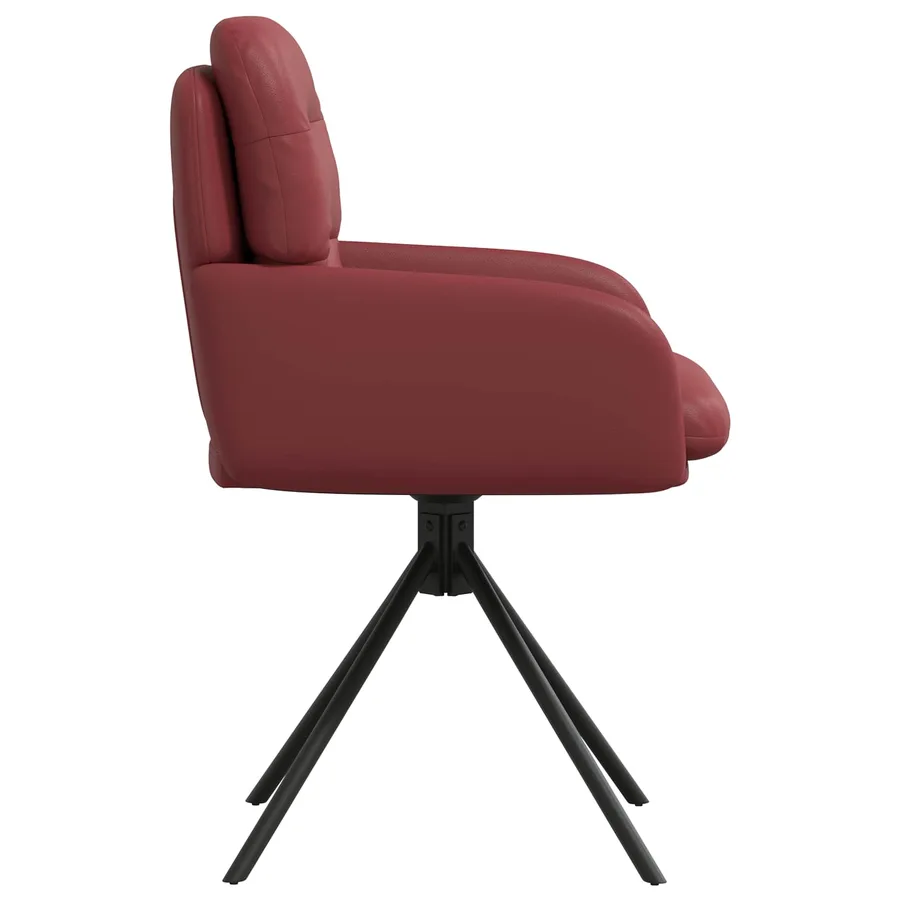 Chaises de salle à manger pivotantes 2 pcs Simili cuir Bordeaux - 4