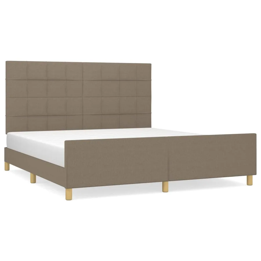 Cadre de lit sans matelas taupe 160x200 cm tissu - 2