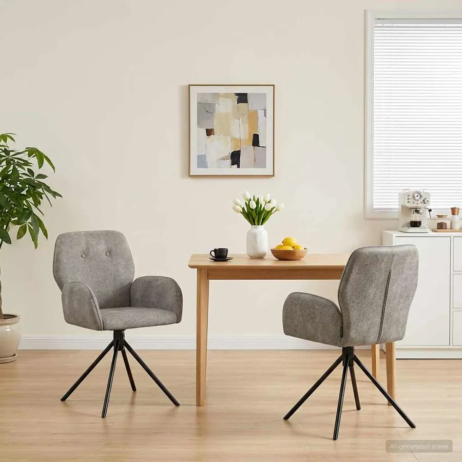 Chaises de salle à manger pivotantes 2 pcs Simili daim