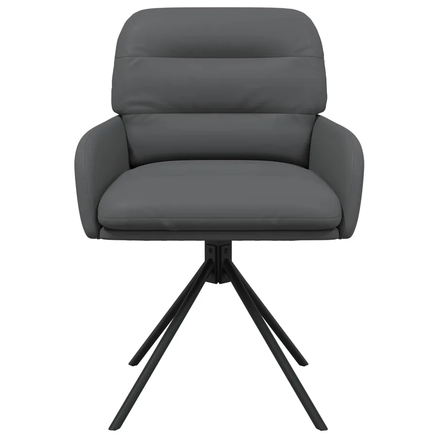 Chaises de salle à manger pivotantes 6 pcs Simili cuir Gris - 3