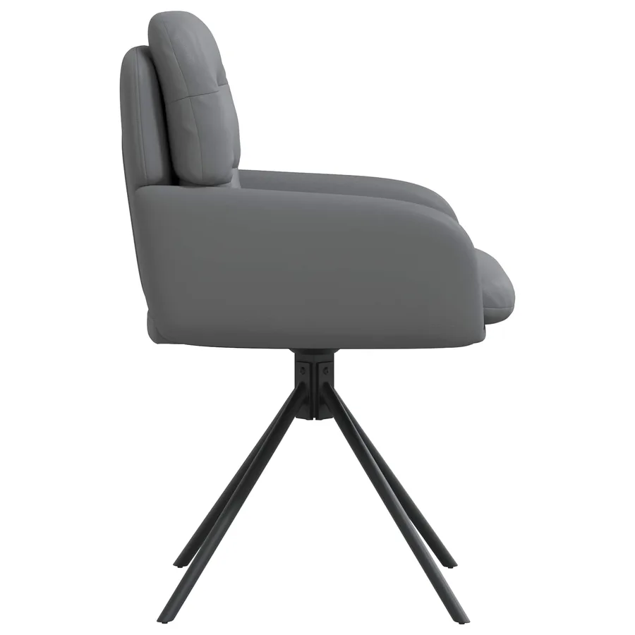 Chaises de salle à manger pivotantes 6 pcs Simili cuir Gris - 4