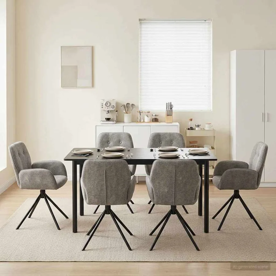 Chaises de salle à manger pivotantes 6 pcs Simili daim