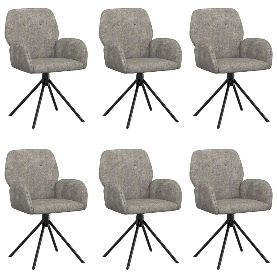 Chaises de salle à manger pivotantes 6 pcs Simili daim - 2