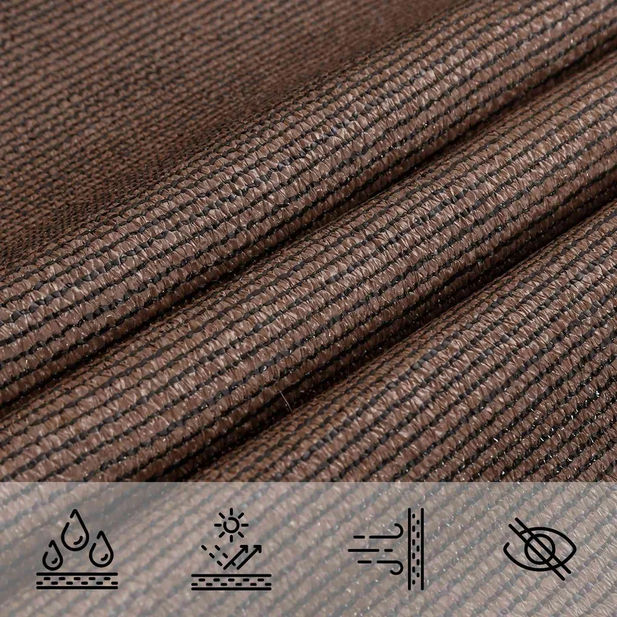 Voile d'ombre Marron 2 x 6 m HDPE - 4
