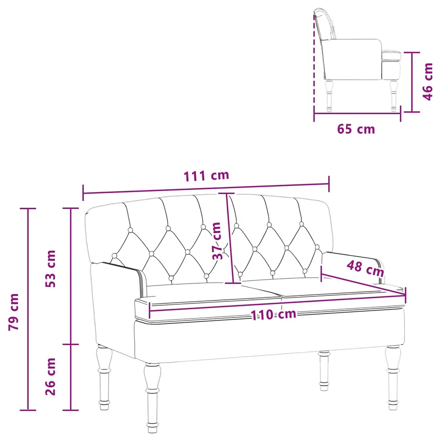 Canapé love seat avec capitonnage en boutons Jaune clair - 10