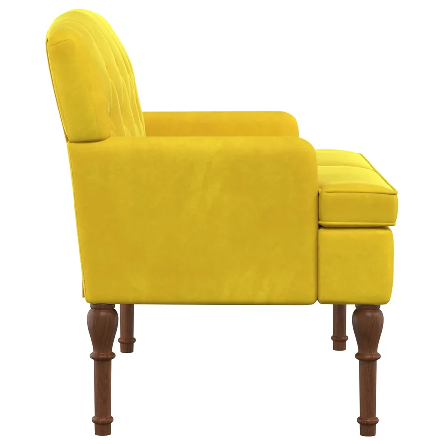 Canapé love seat avec capitonnage en boutons Jaune clair - 4