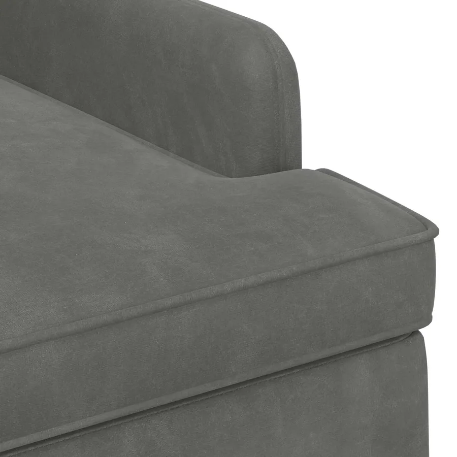 Canapé love seat avec capitonnage en boutons Gris foncé Velours - 6