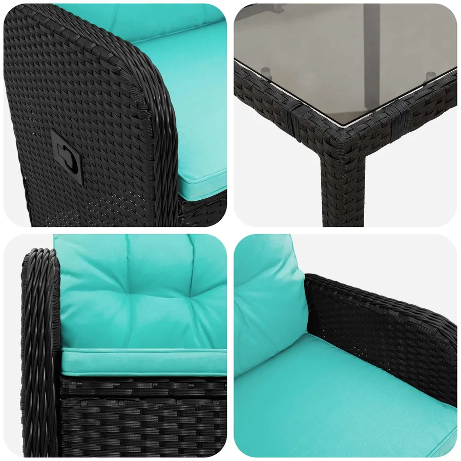 Ensemble de repas extérieur 9 pcs polyrotin - 7