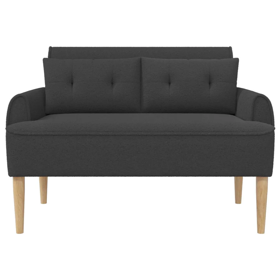 Canapé love seat avec capitonnage en boutons Gris foncé Bouclé - 3