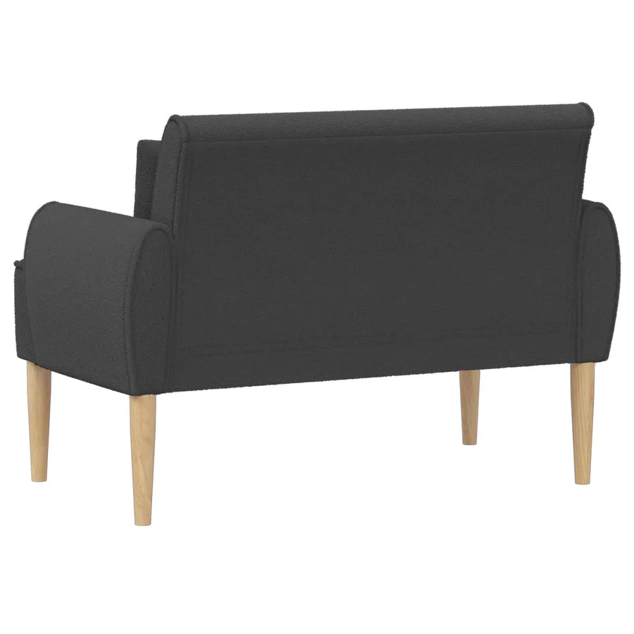 Canapé love seat avec capitonnage en boutons Gris foncé Bouclé - 5