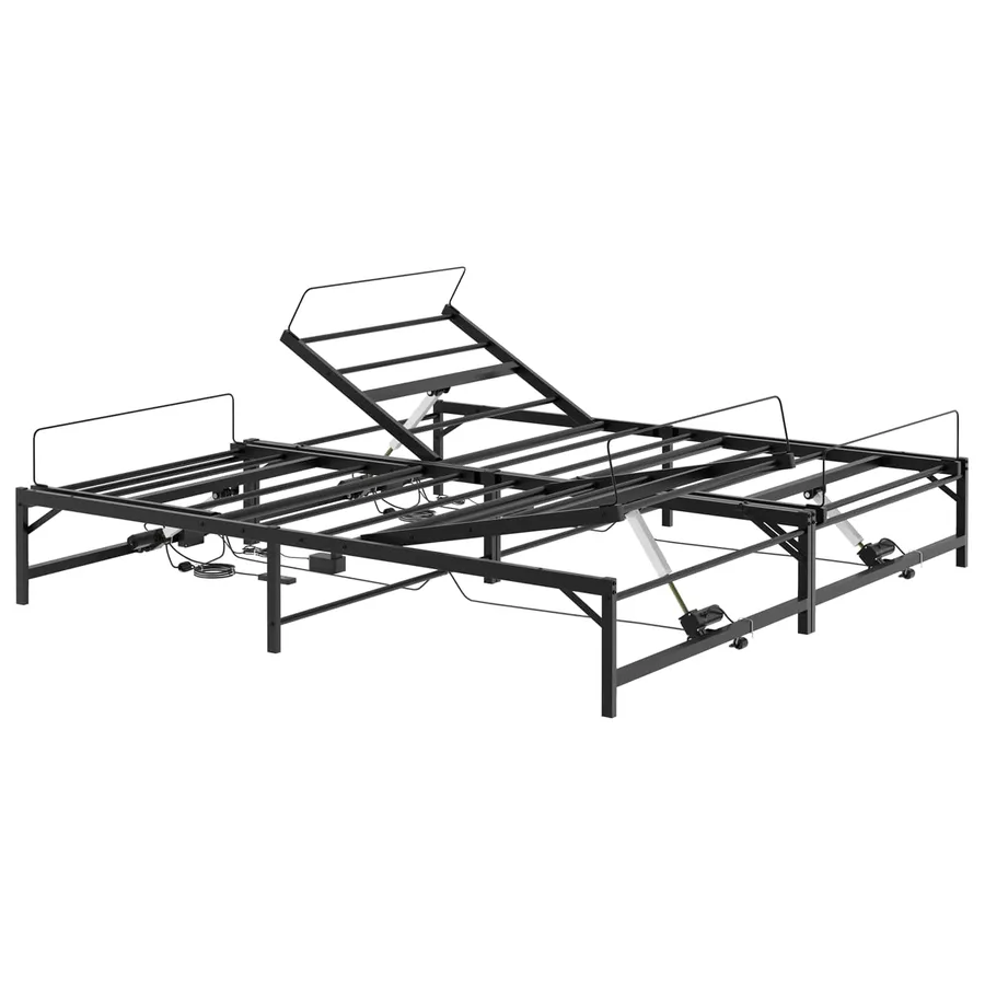 Cadre de Lit Électrique Réglable Noir 193 x 203 cm Acier - 2