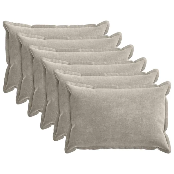 Housse de coussin 6 pcs HOUTEN Gris clair 40 x 60 cm