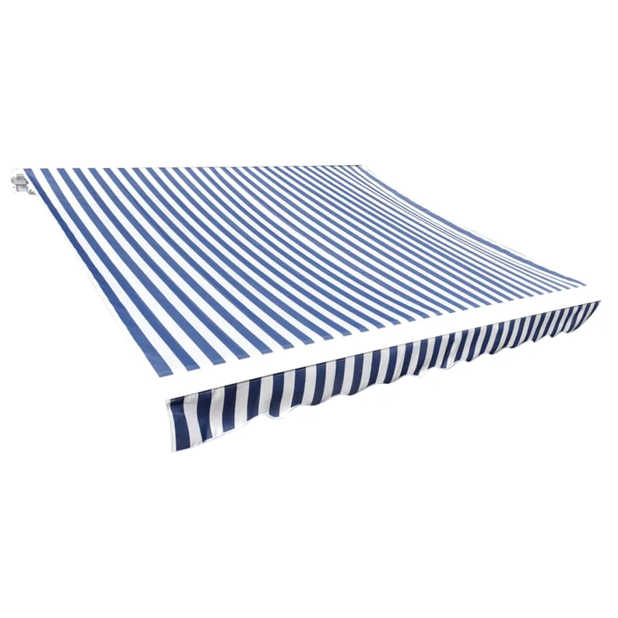 Tissu de remplacement pour auvent bleu et blanc 3x2,5 m polyester