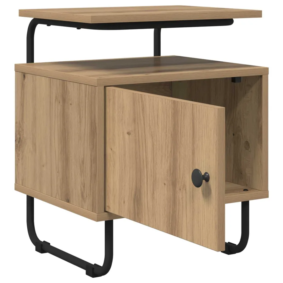 Table de chevet 2 pc Chêne artisanal Bois d'ingénierie - 4