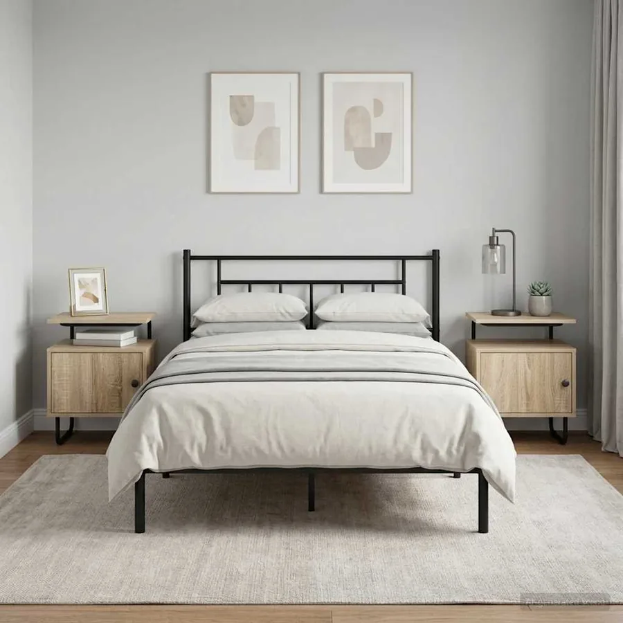 Table de chevet 2 pc Chêne Sonoma Bois d'ingénierie