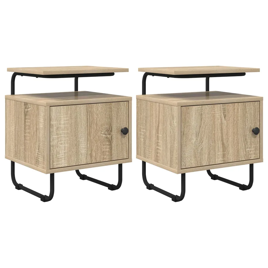 Table de chevet 2 pc Chêne Sonoma Bois d'ingénierie - 2
