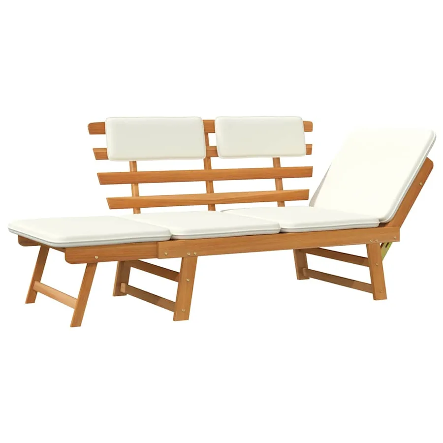 Banc de jardin avec coussins 2-en-1 190 cm Bois solide d'acacia - 8