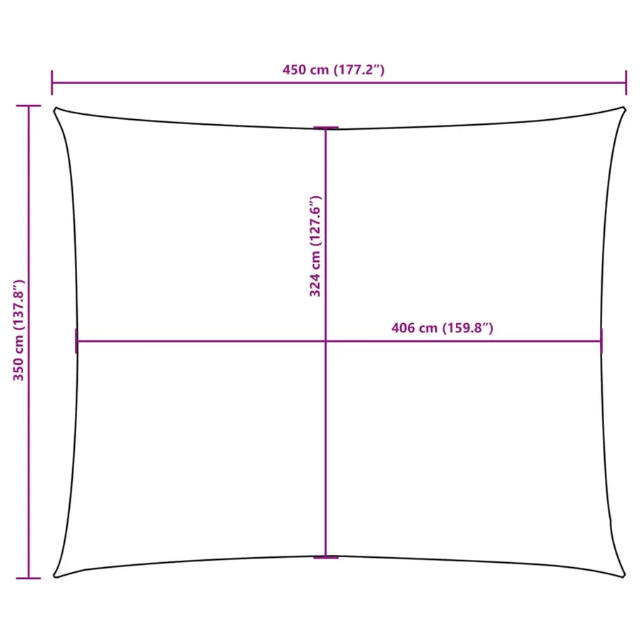 Voile de parasol tissu oxford rectangulaire 3,5x4,5 m taupe - 10