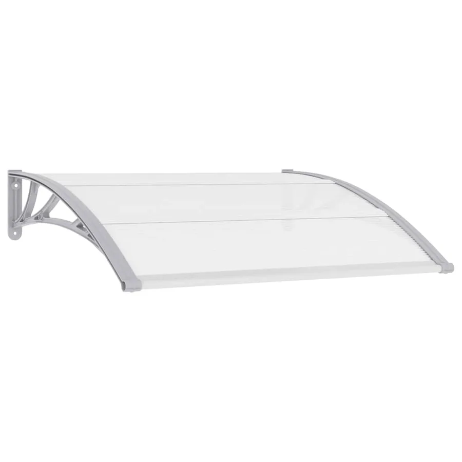 Auvent de porte Gris et transparent 120x75 cm PC - 2