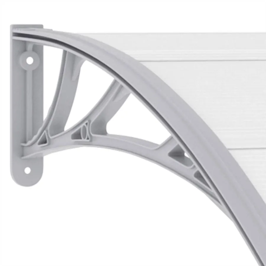 Auvent de porte Gris et transparent 120x75 cm PC - 6