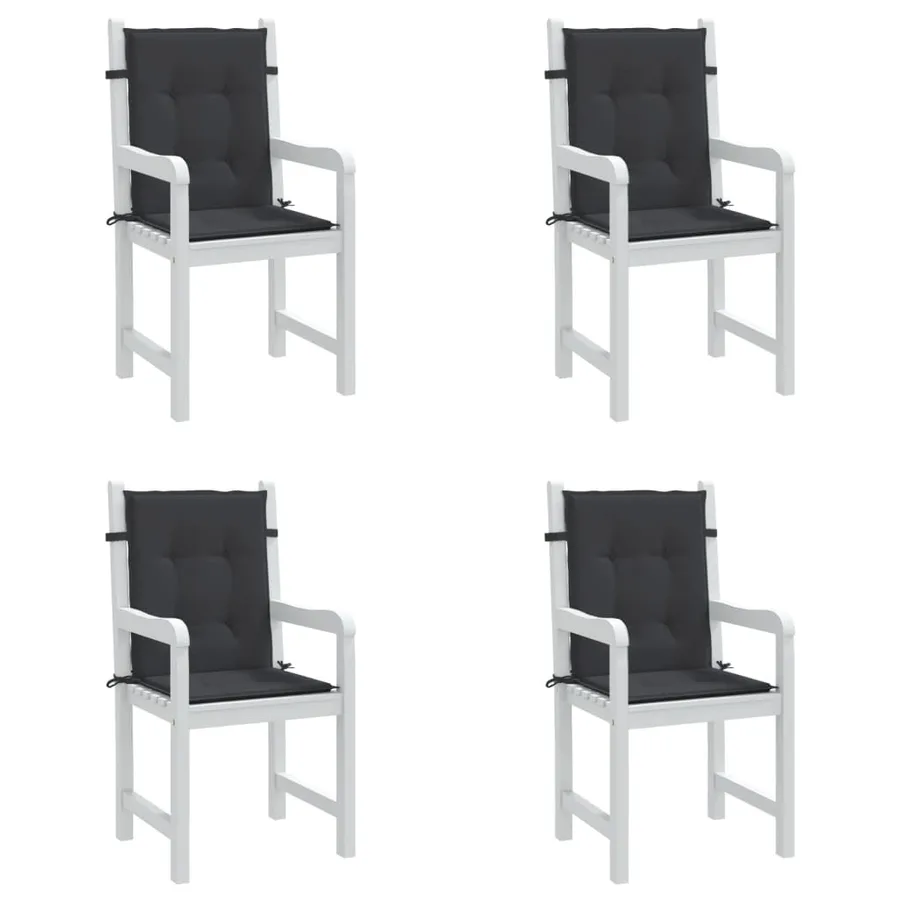 Coussins de chaise de jardin à dossier bas lot de 4 noir - 4