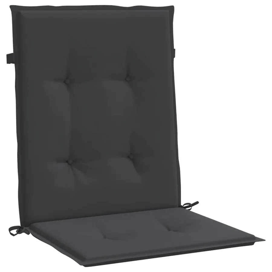 Coussins de chaise de jardin à dossier bas lot de 4 noir - 5