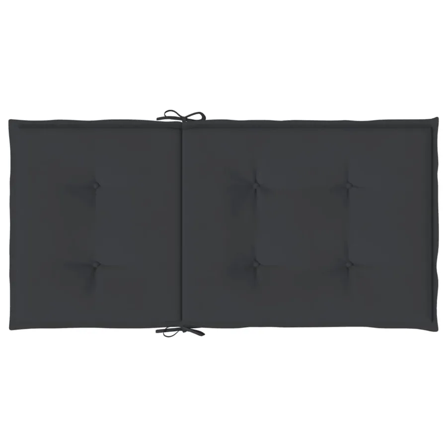 Coussins de chaise de jardin à dossier bas lot de 4 noir - 7