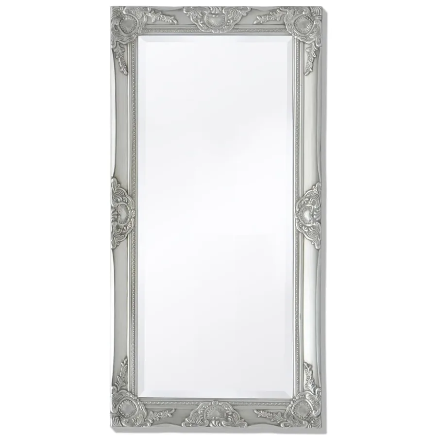 Miroir mural style baroque 100x50 cm Argenté