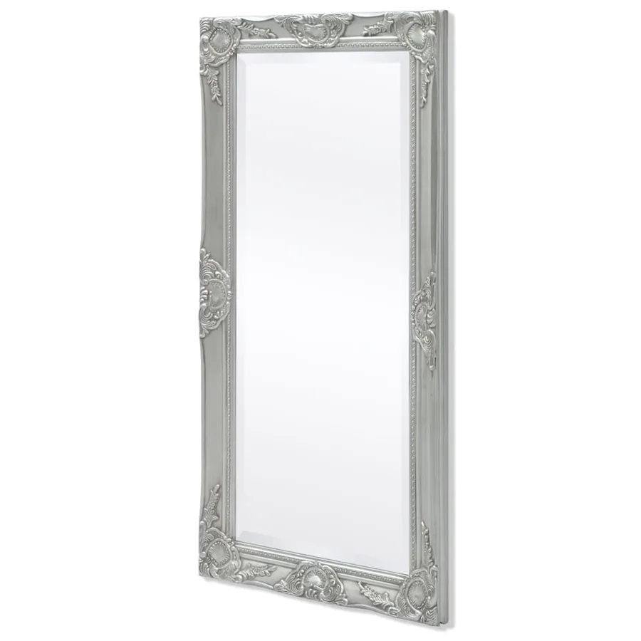 Miroir mural style baroque 100x50 cm Argenté - 4