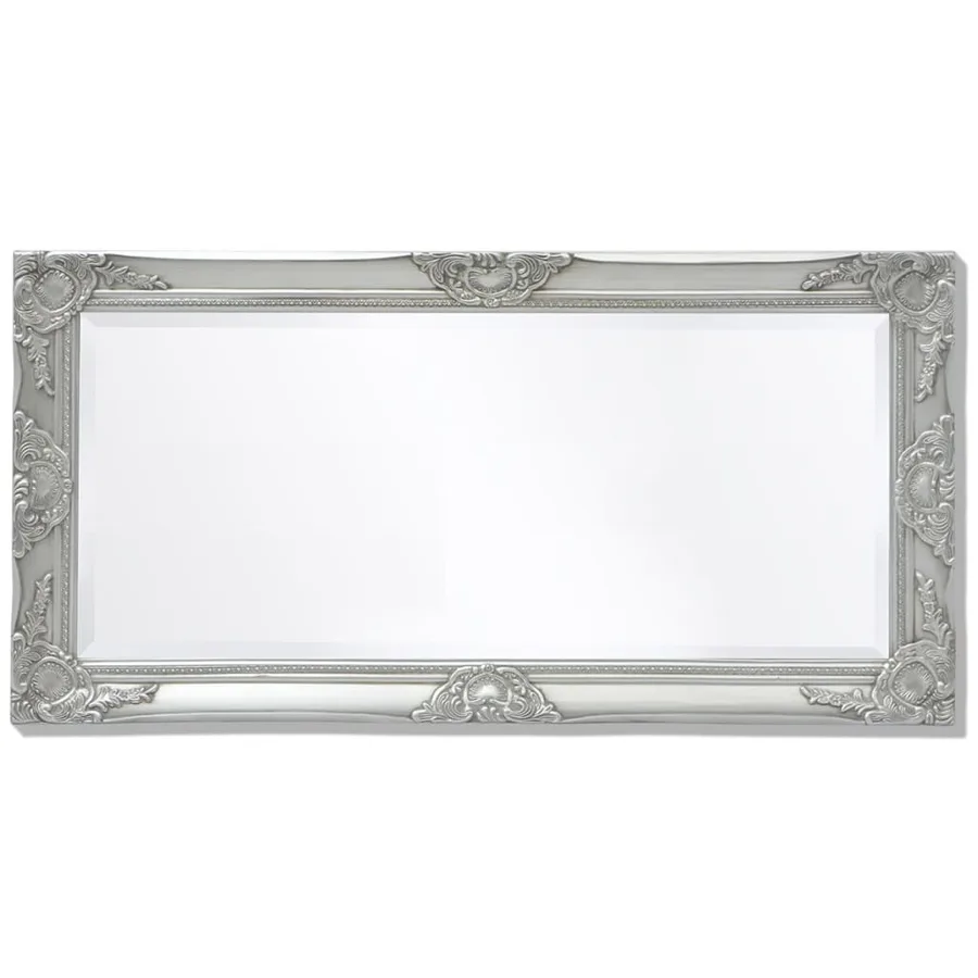 Miroir mural style baroque 100x50 cm Argenté - 5