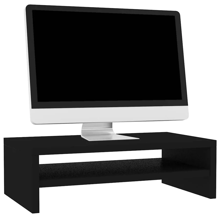 Support de moniteur Noir 42 x 24 x 13 cm Bois d'ingénierie - 3