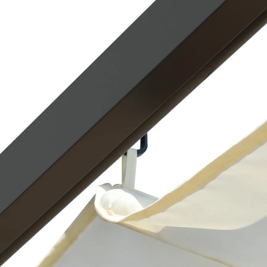 Pergola avec toit rétractable Blanc crème 3 x 3 m Acier - 5